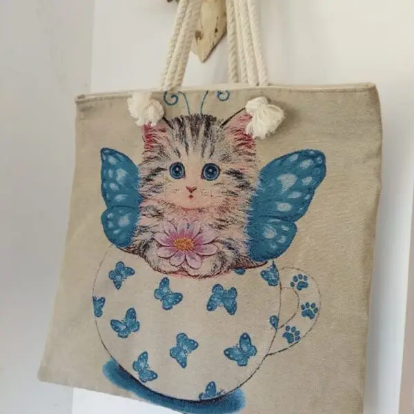 kitten tote bag