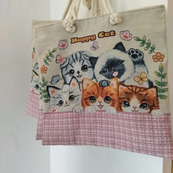 kawaii cat tote bag